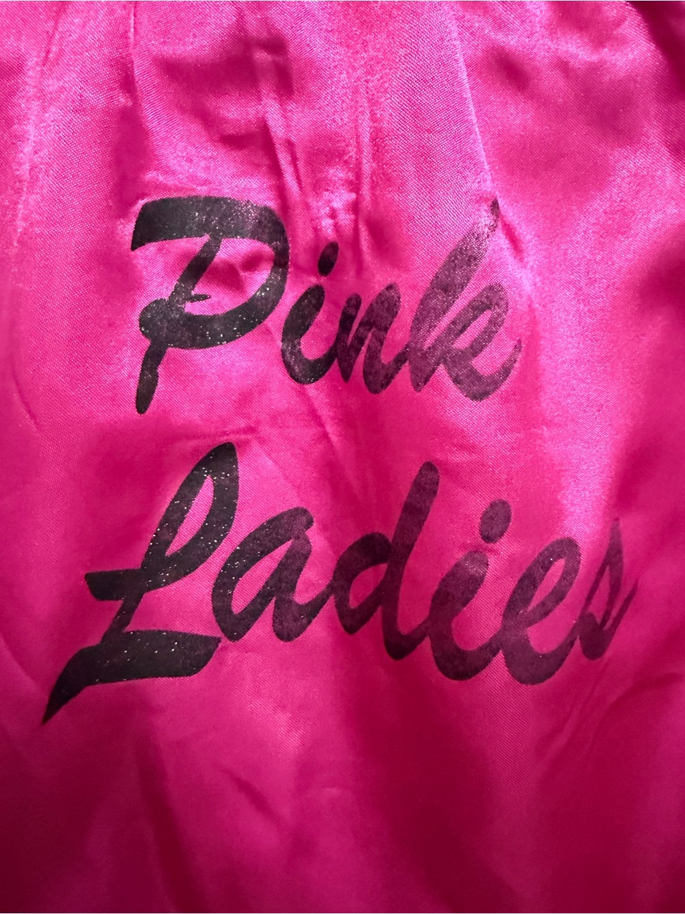 Halloween Pink Satin Bomber Jacket with Sequin Trim - Picture 4 of 6